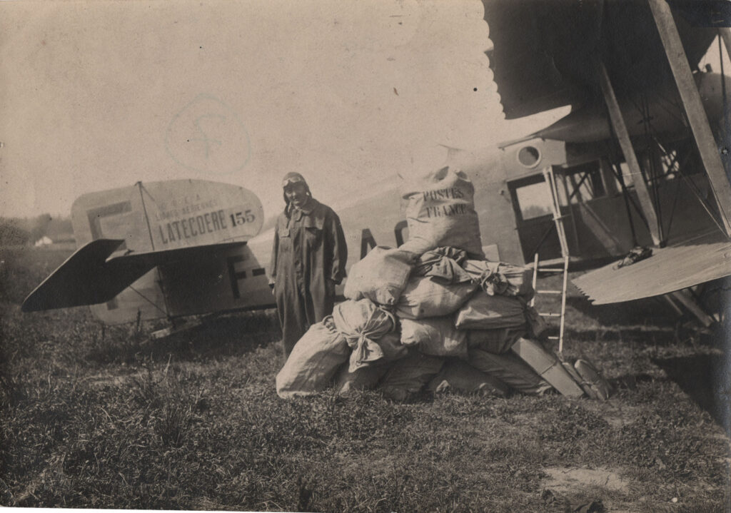 1922 départ du courrier vers Casablanca le pilote Vachet devant le Breguet XIV 1bis N°155 F-CMAQ